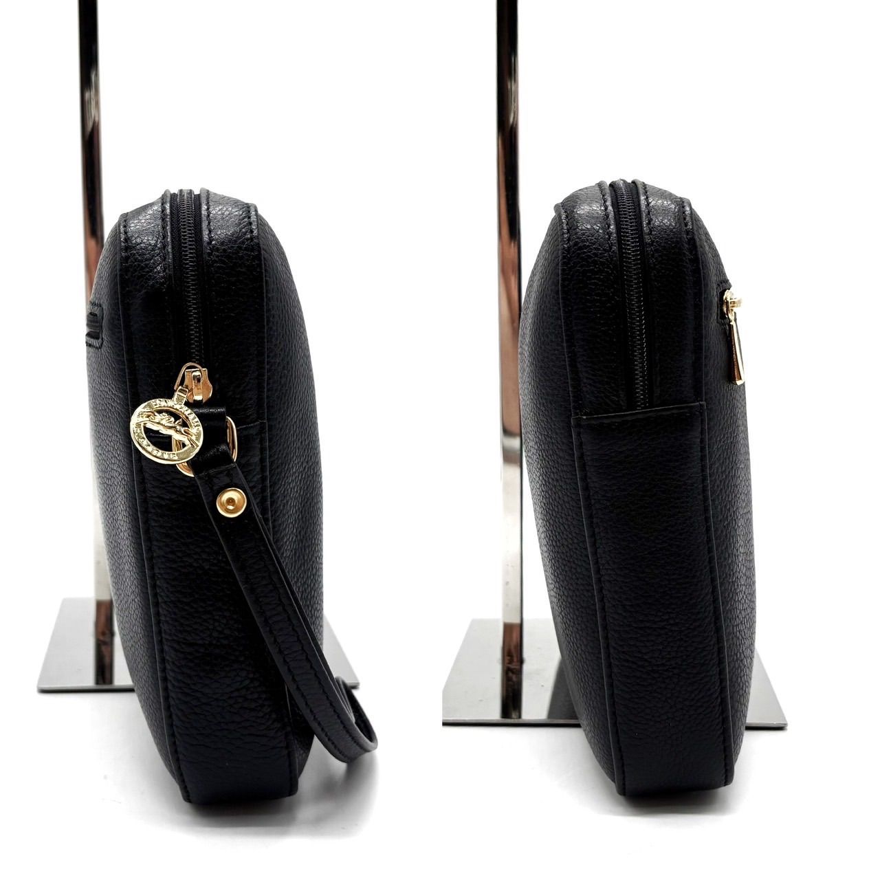 極美品 未使用級 ロンシャン クラッチバッグ ポーチ 3D 型押し レザー ✨良品✨ LONGCHAMP ロンシャン クラッチバッグ ポーチ ブラック