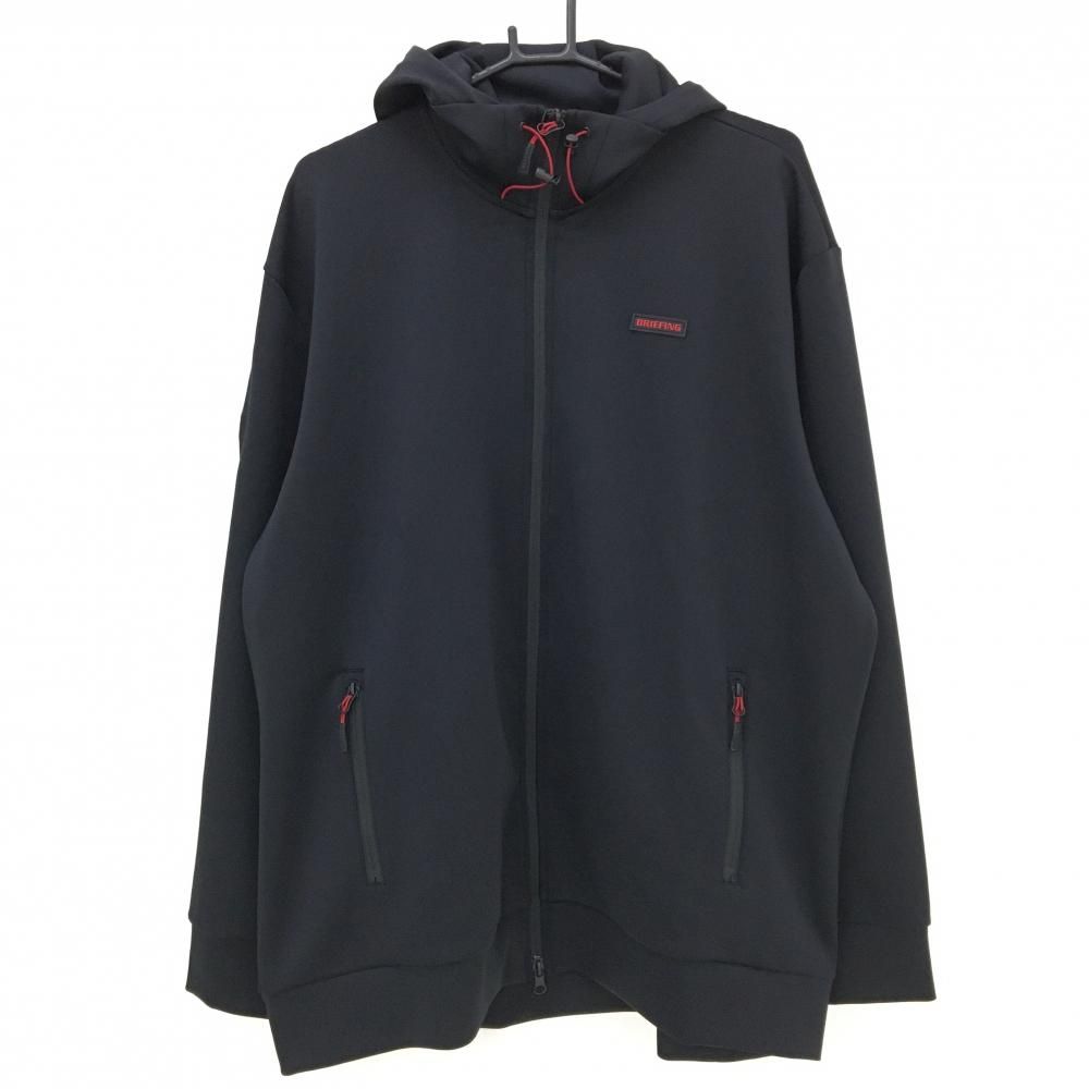 ブリーフィング ジップパーカー 黒×レッド 後立体ロゴ メンズ 3XL ゴルフウェア 2025年モデル 大きいサイズ BRIEFING