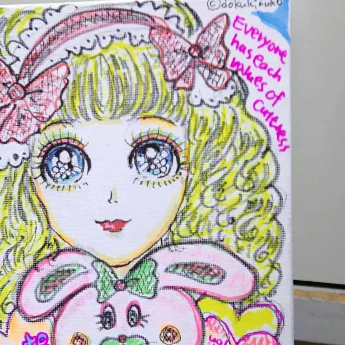 幸せを運ぶお魚さん 原画 手書き 一点もの キャンバス カラフル 癒し 可愛い 幸せを運ぶお魚さん キャンバス 手書き 原画 癒し カラフル 一点もの 可愛い