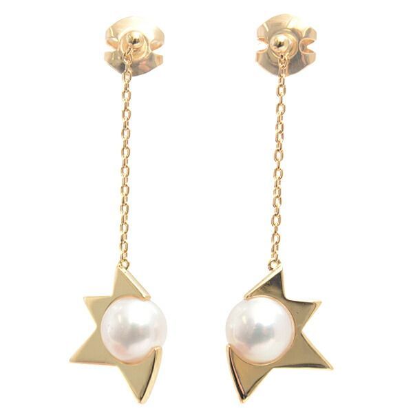 タサキ ピアス レディース コメット プラス パール ピアス イエローゴールド TASAKI 750YG