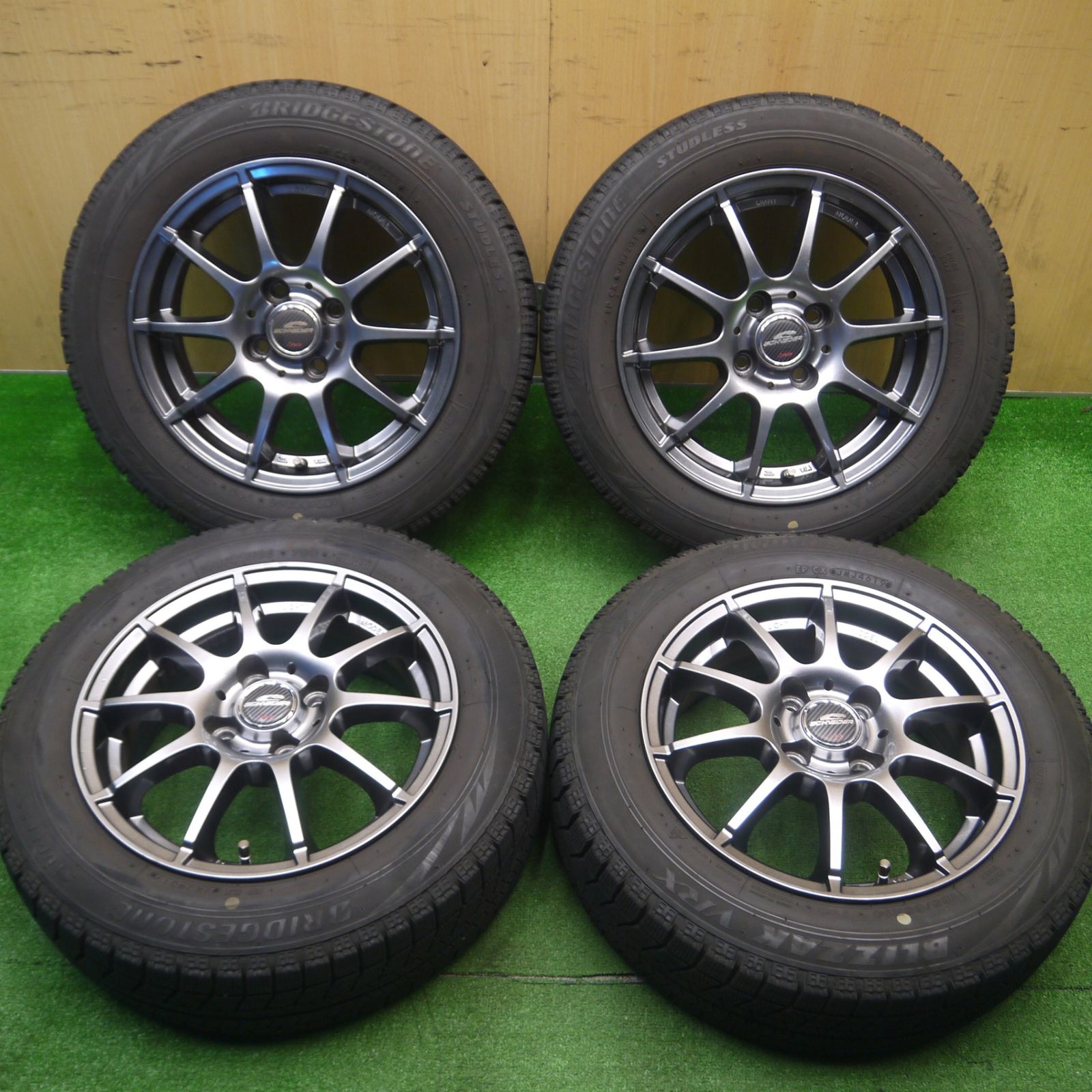[送料無料] キレイスタッドレス 165/65R14 ブリヂストン ブリザック VRX SCHNEIDER シュナイダー 14インチ PCD100/4H4111202Hス