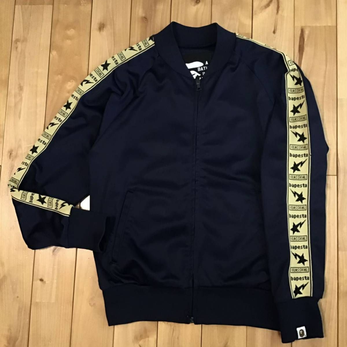 ☆初期☆ BAPE STA JERSEY track jacket Sサイズ NAVY a bathing ape