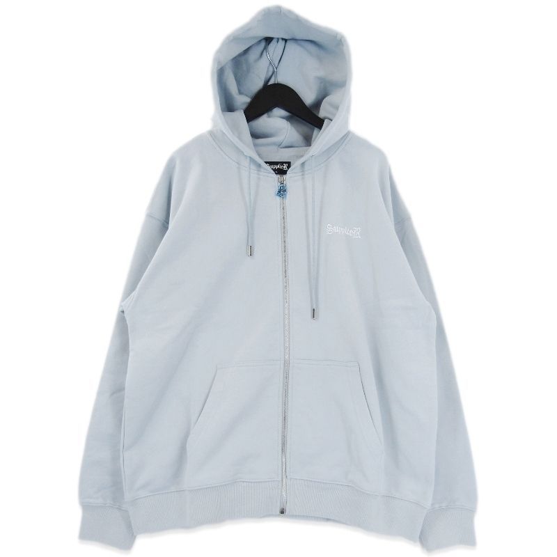 SUPPLIER サプライヤー ジップパーカー 2-Tone Rhinestone Cross Zip Hoodie ラインストーン ブルー XL 18000400