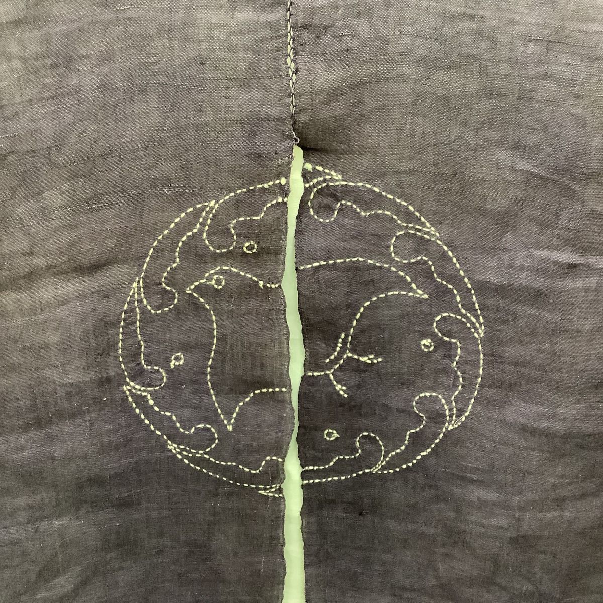 ふじみやび　のれん ♪♪ふじみやび 暖簾 のれん 麻 紫 アイボリー - メルカリ