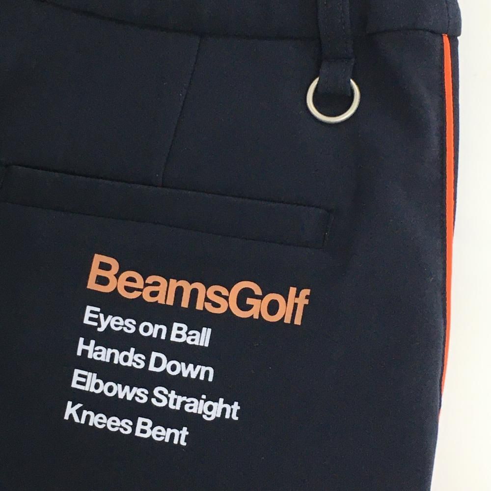ビームスゴルフ パンツ ネイビー×オレンジ サイドパイピングライン
