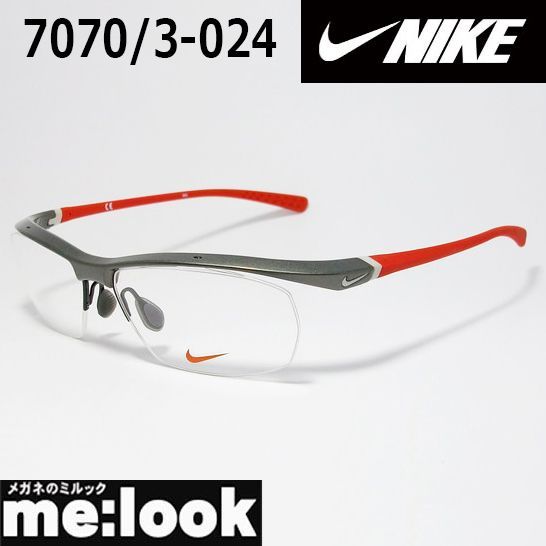 NIKE ナイキ VORTEX ボルテックス 軽量 スポーツ 眼鏡 メガネ フレーム サングラス 7070 3-024-57 度付可 ガンメタ レッド