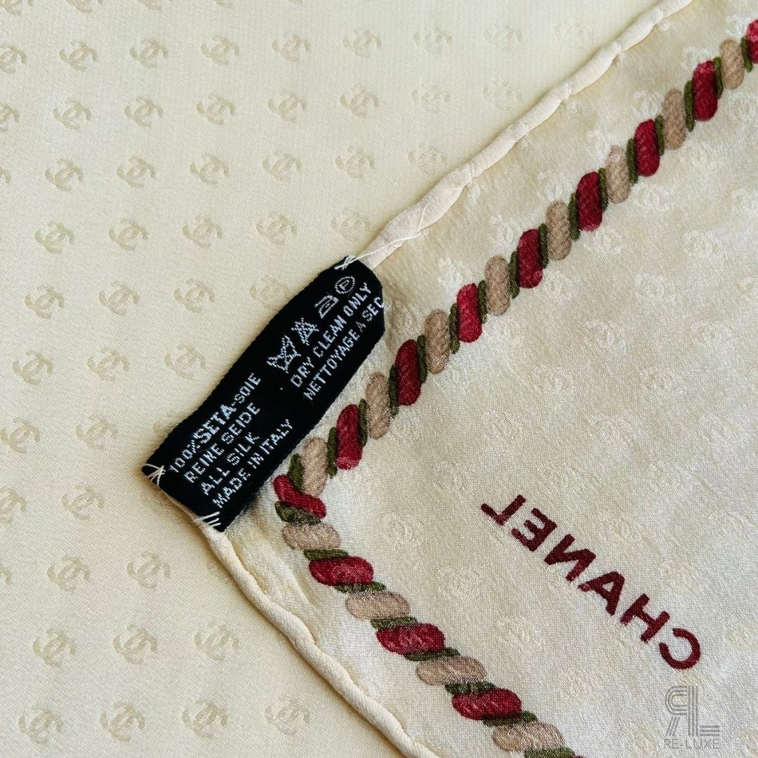 希少ヴィンテージ】CHANEL シャネル スカーフ シルク100 タグ付