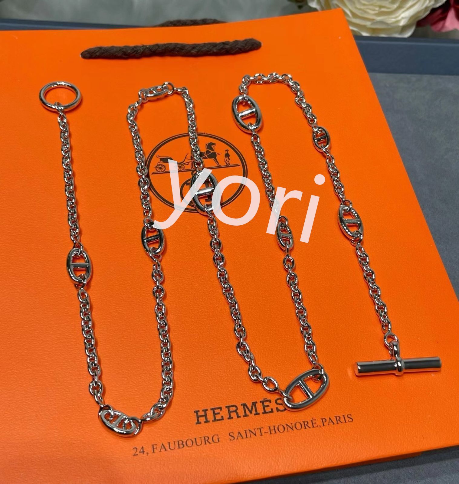 HERMES ファランドール ネックレス 80