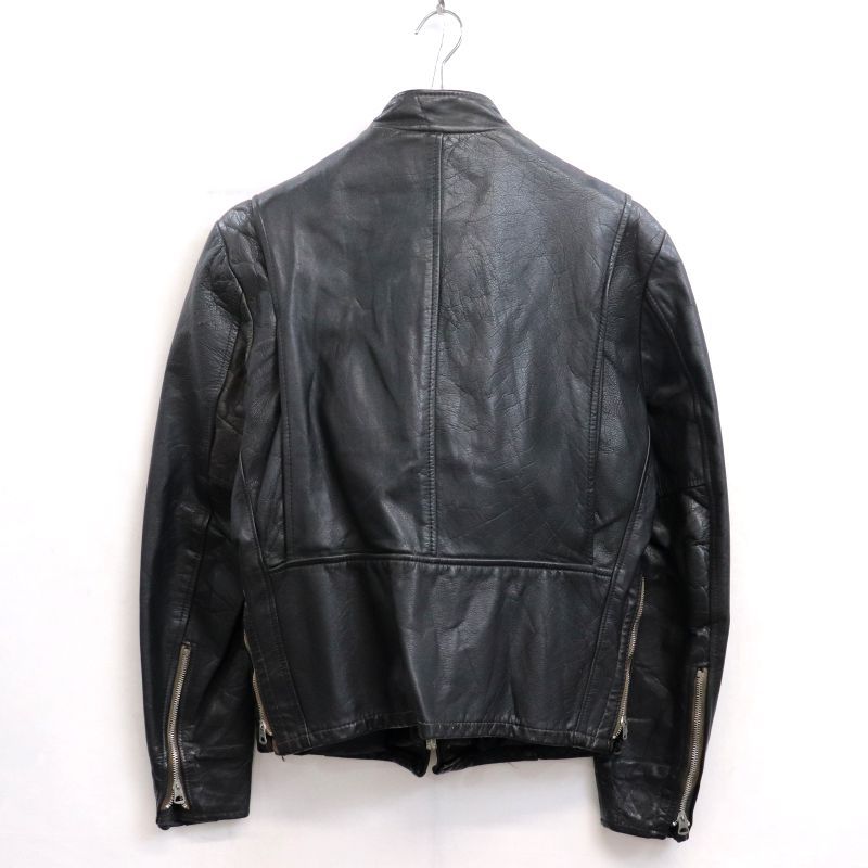 60s vintage シングルライダース ブラック レザージャケット メンズ M