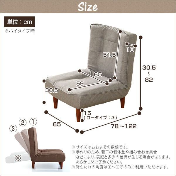 １人掛ハイバックソファ（布地）ローソファにも、ポケットコイル使用、３段階リクライニング 日本製｜lemmik-レミック-　SH-07-LMK1P-NV　ネイビー