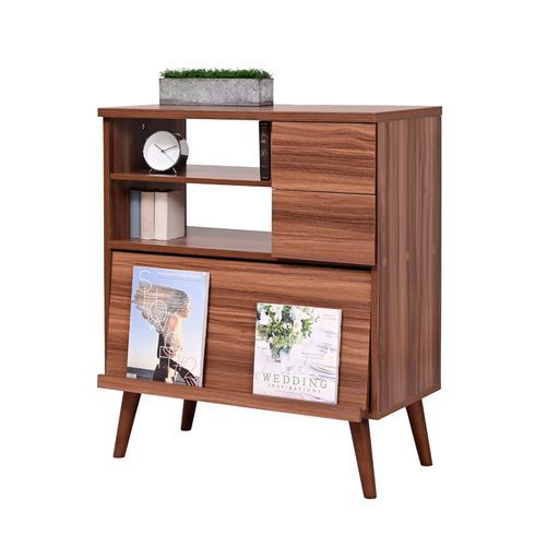 JKプランディスプレイラックおしゃれサイドボード北欧リビングチェストおしゃれリビングキャビネットディスプレイ棚フラップ扉キャビネット脚付き幅80奥行き45FMC-0007-DB