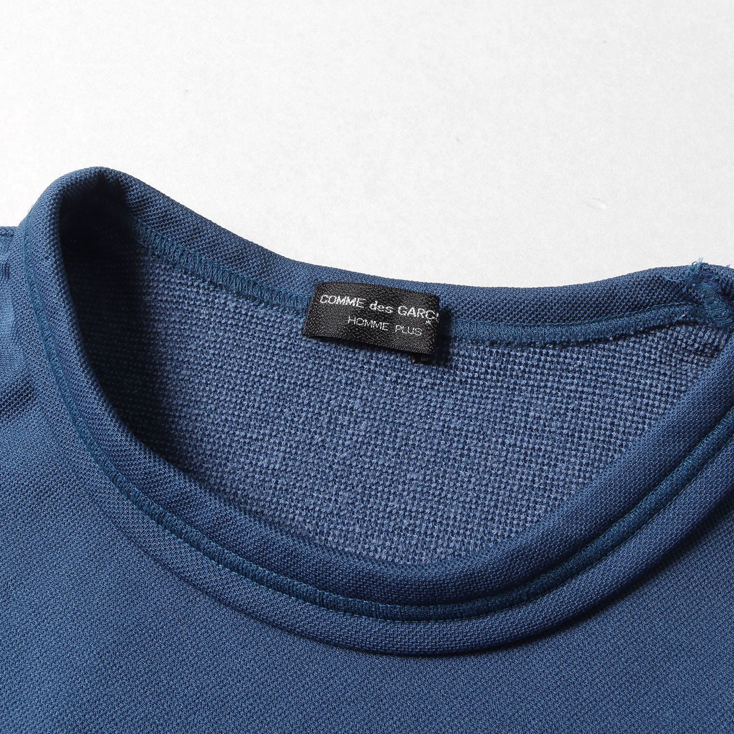 COMME des GARCONS コムデギャルソン Tシャツ リフレクター期 ワンポイント 3連 ロゴ ポリ コットン ジャージ 96SS  アーカイブ 名作 HOMME PLUS オム プリュス ブルー 日本製 ブランド