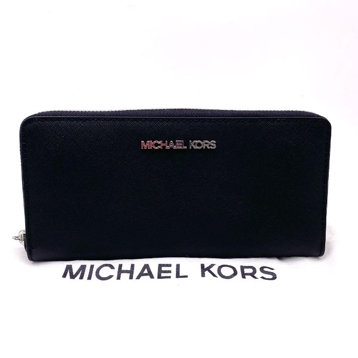 MICHAEL KOSE マイケル コース ロゴ レザー ラウンドファスナー 長財布 eY06109A