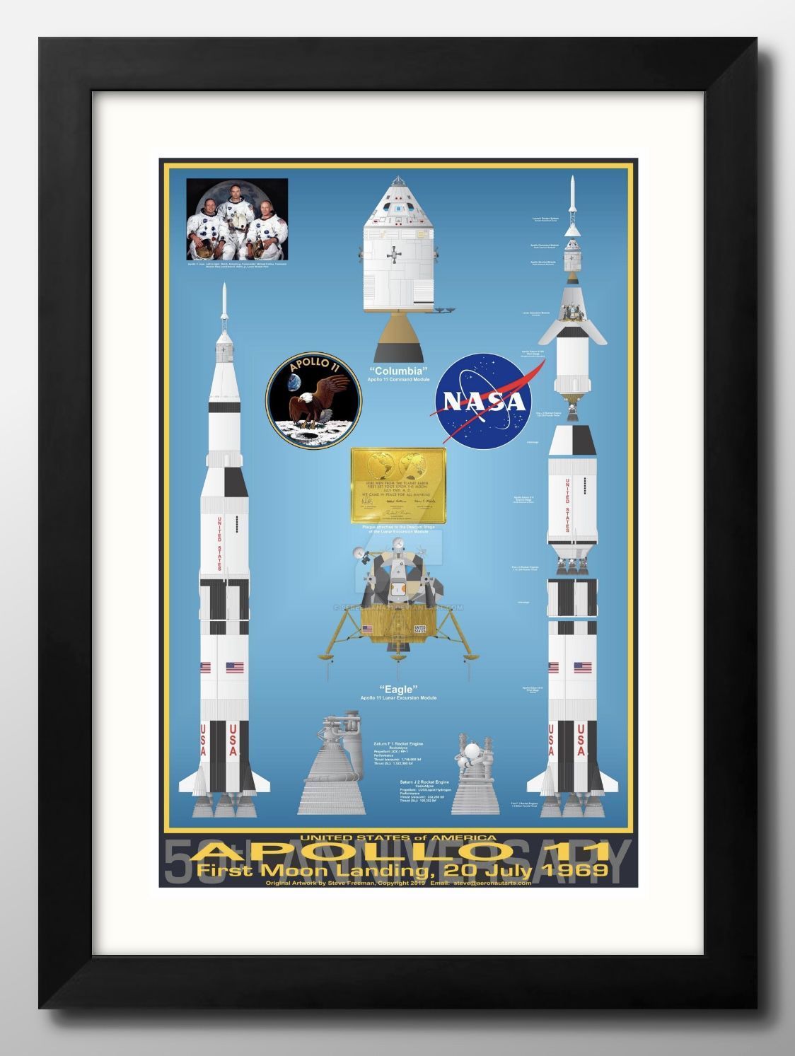 11189NASA アポロ11号 飛行計画 ロケット 宇宙 A3 サイズ ポスター