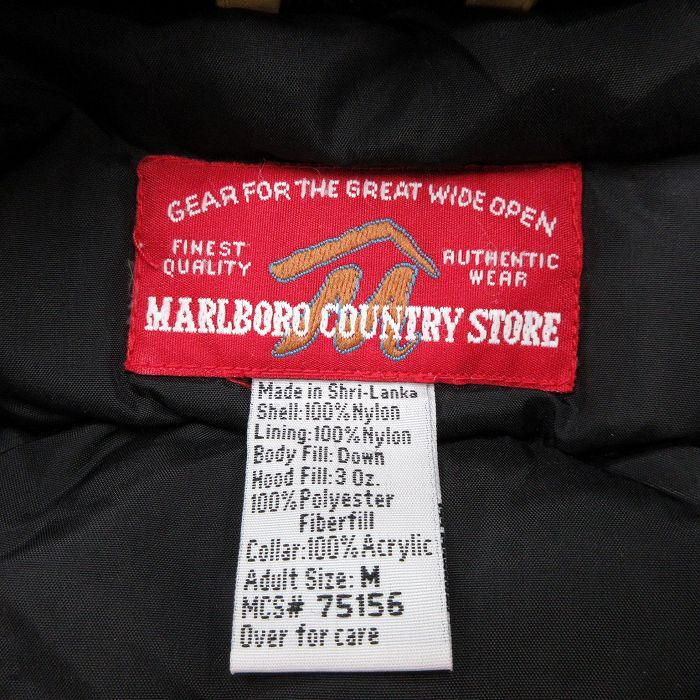 L/古着 マルボロ 長袖 ナイロン ダウン ジャケット メンズ 90s
