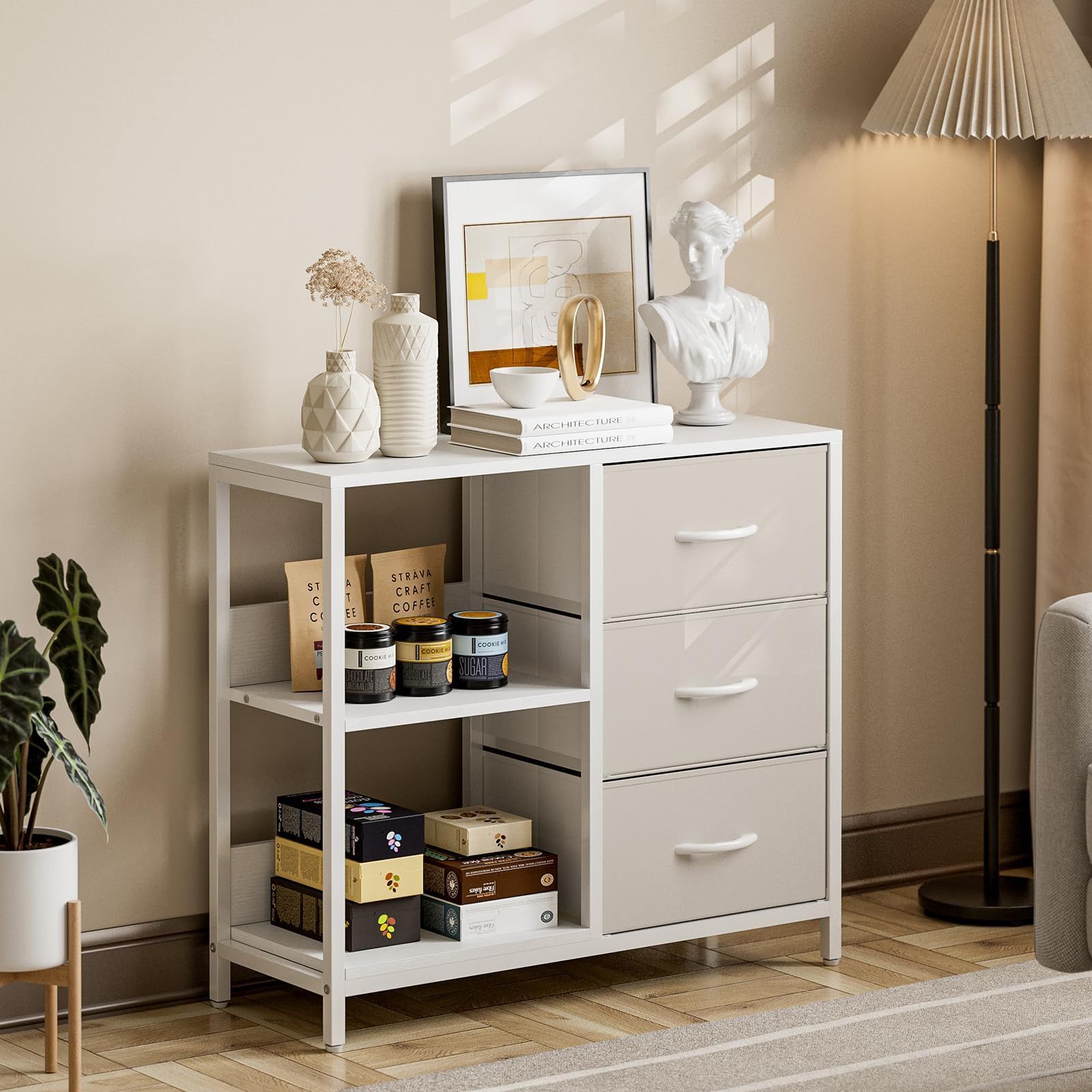 大幅値下げセール中！木製多引き出し桐チェストタンスCホワイト70㎝×41