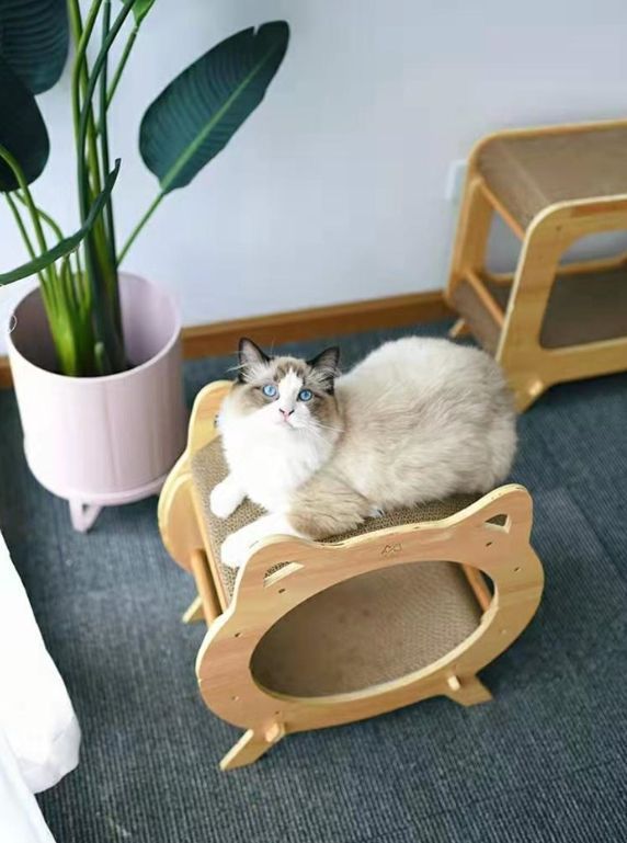 猫爪とぎ 木製ハウス付き