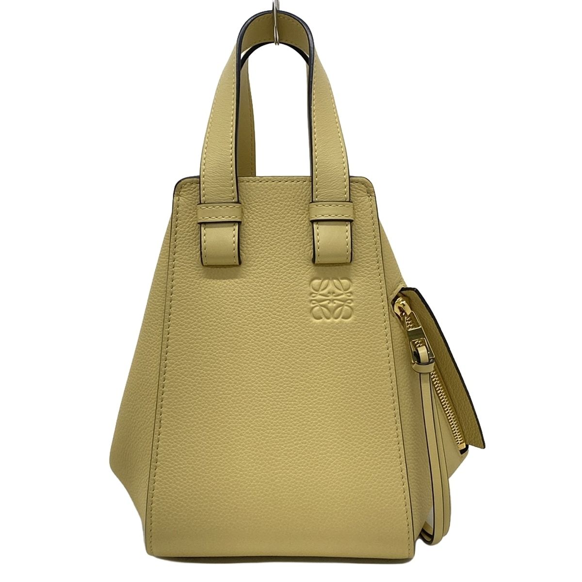 LOEWE(ロエベ) ハンドバッグ美品 ハンモックバッグコンパクト A538H13X03 ダークバター(イエローベージュ) ソフトグレインカーフ -  メルカリ