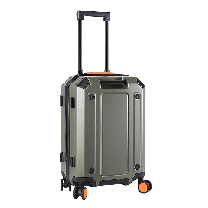 GGQAAA キャリーケース トップオープン USB充電 アルミフレーム TSAロック ダブルキャスター ファッション Army Green 24インチ 4-6泊 66 44 27cm 0