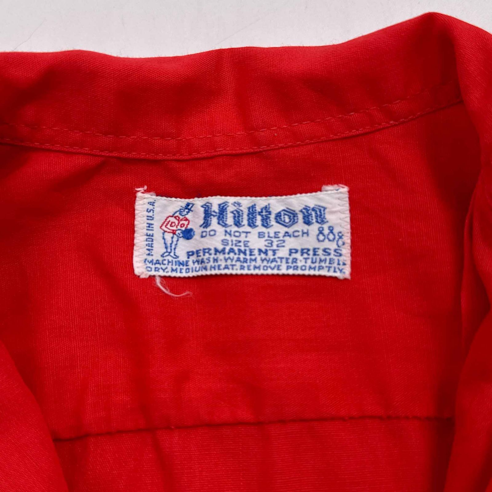 USA製 70s ヴィンテージ Hilton 青タグ PERMANENT PRESSタグ