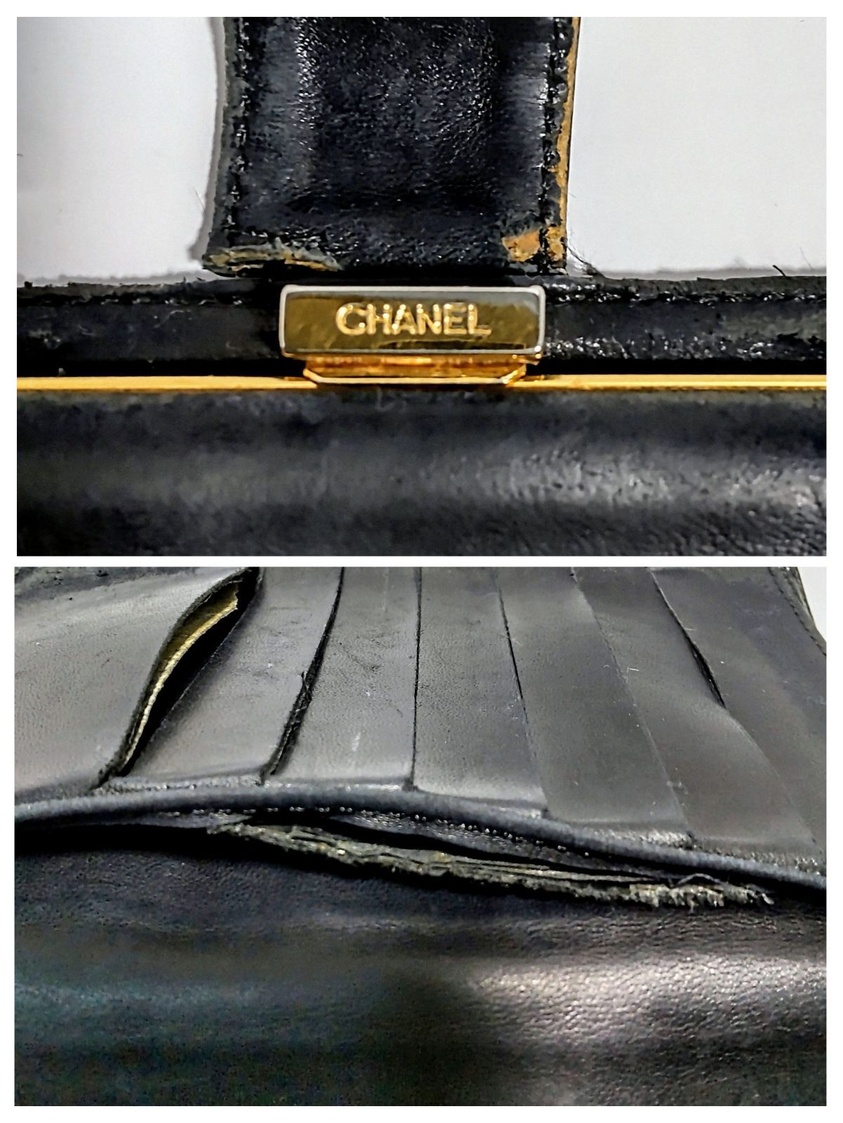 【USED中古品】　CHANEL シャネル 財布 長財布 2つ折り財布 がま口 キャビアスキン ココマーク レディース メンズ 正規品 シリアルあり フォロー割