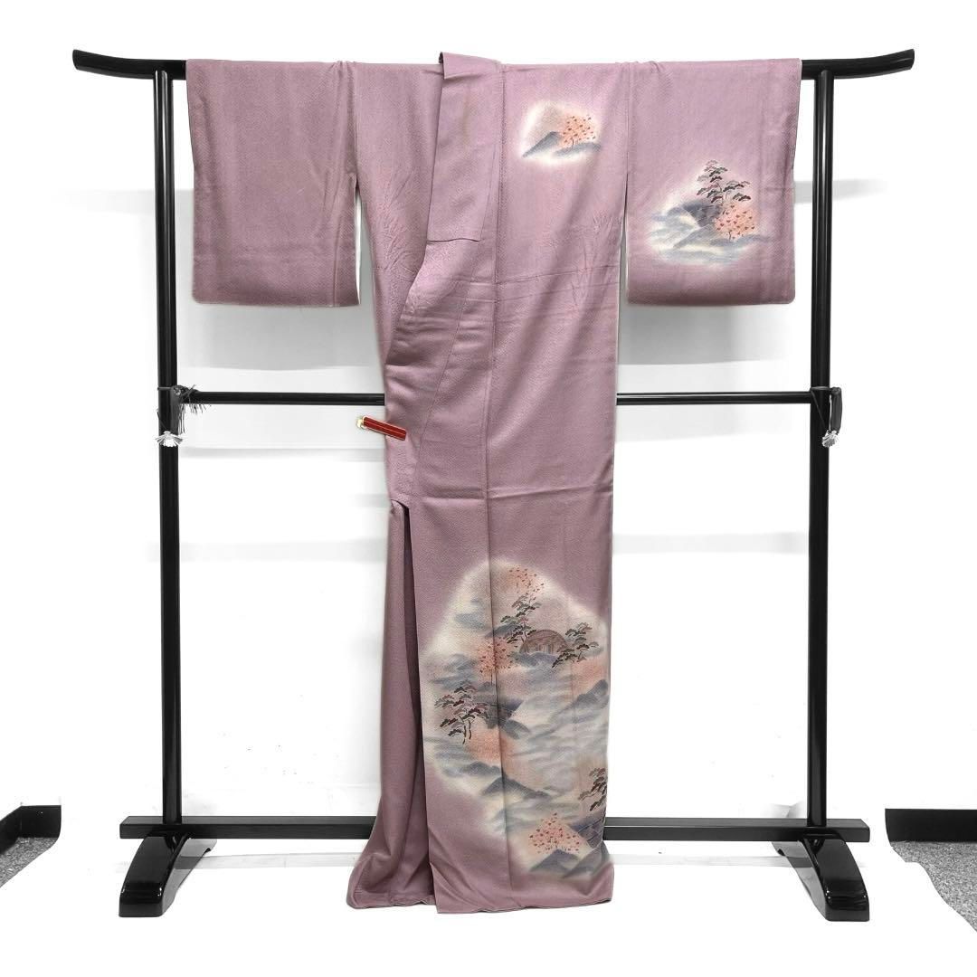 ン 大人気 新品 ノ 訪問着 金通し 風景 松 竹 柴垣 流水 紗綾形地紋 着物 044a d 着物・浴衣