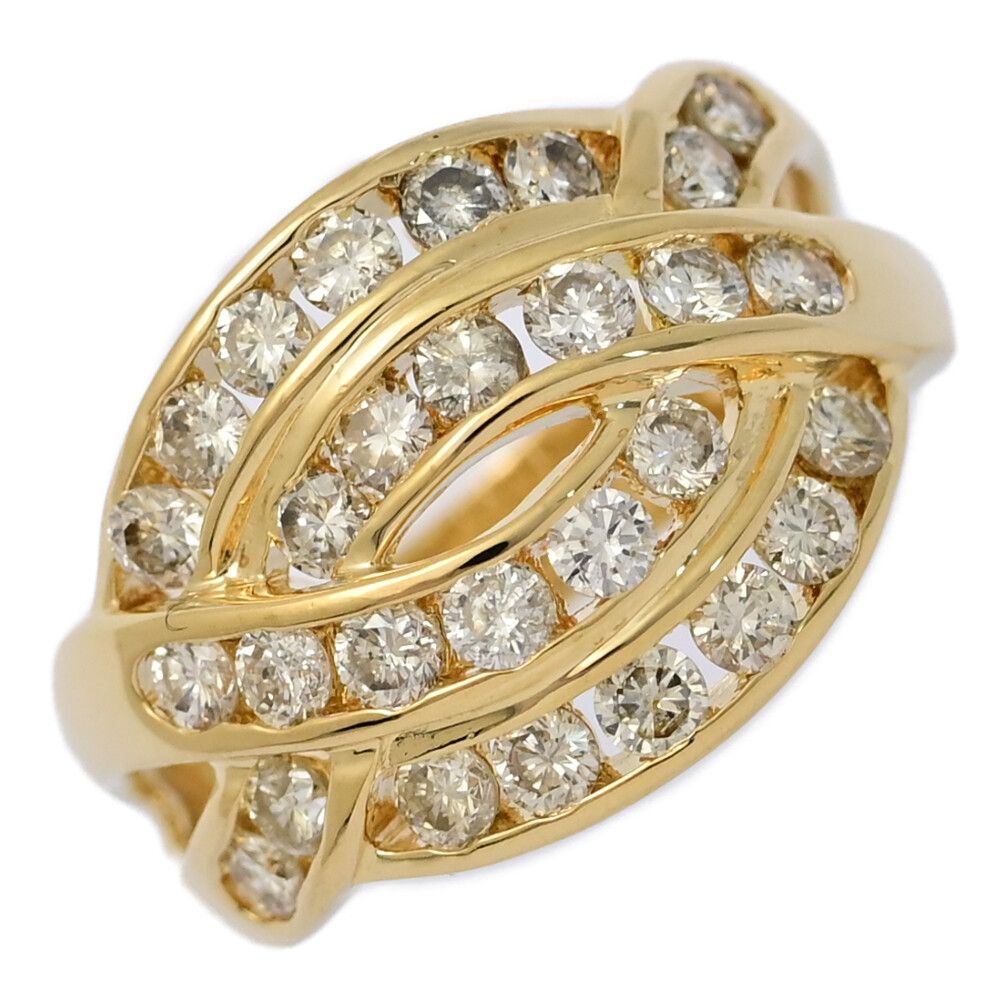 1.00ct|ロープモチーフ ダイヤモンド リング･指輪|K18YG|750-6.1g|12.5号| 52.5|イエローゴールド|プレゼント|記念日 ♀ S レディース 593582