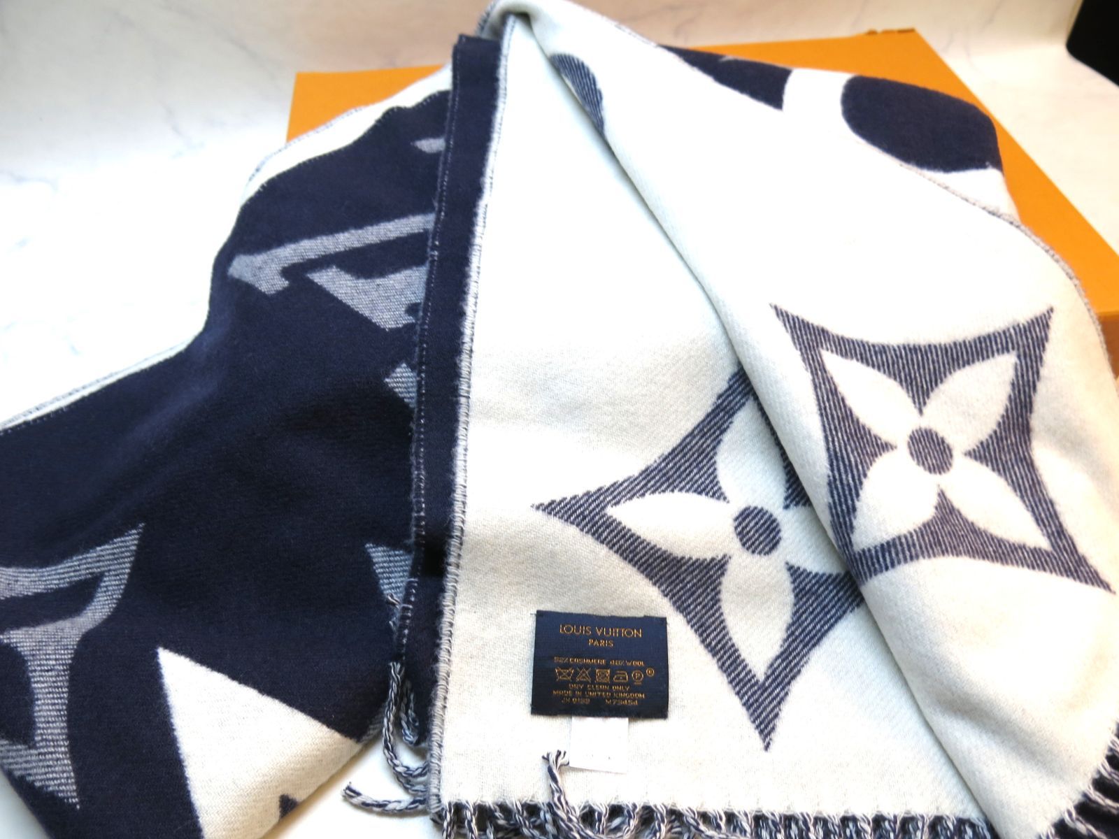 LOUIS VUITTON モノグラム　カシミヤマフラー 7/29値下げ MER196 LOUIS VUITTON （ルイ・ヴィトン） M73454