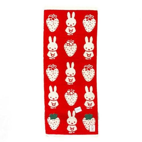 5営業日で発送 丸眞 miffy ミッフィー ディック ブルーナ ミッフィーストロベリー フェイスタオル レッド 5805027200 入数 10