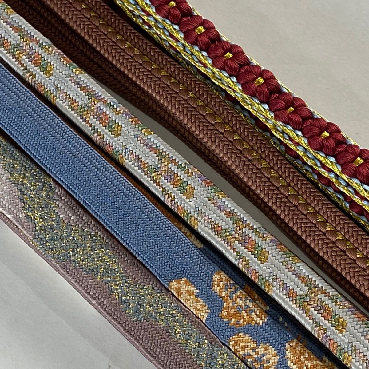 帯締め 優品 帯締め5本セット 紫 正絹 和装小物