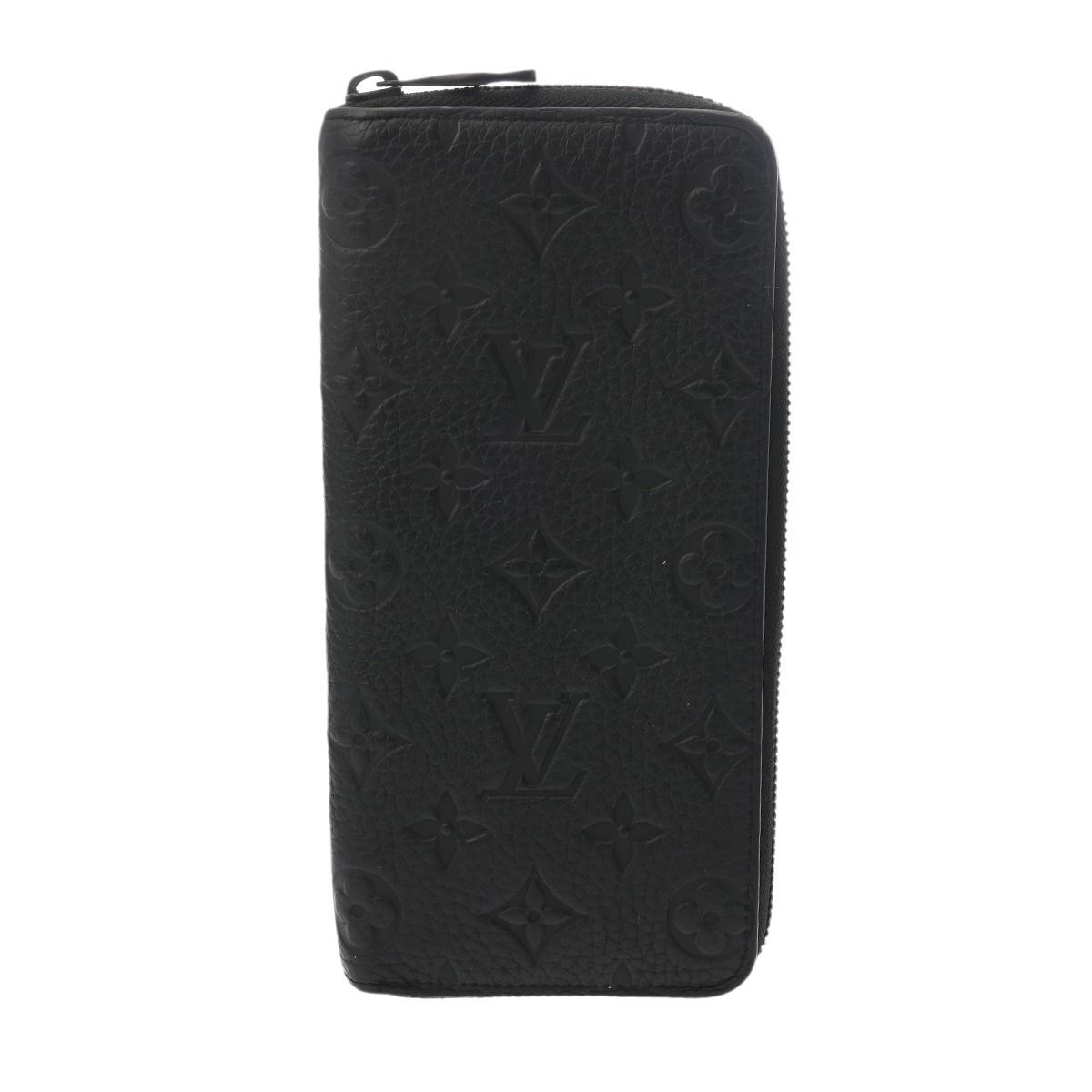 ルイヴィトン モノグラムアンプラント ジッピーウォレット ヴェルティカル ロゴ入り ノワール M69047 メンズ レザー 長財布