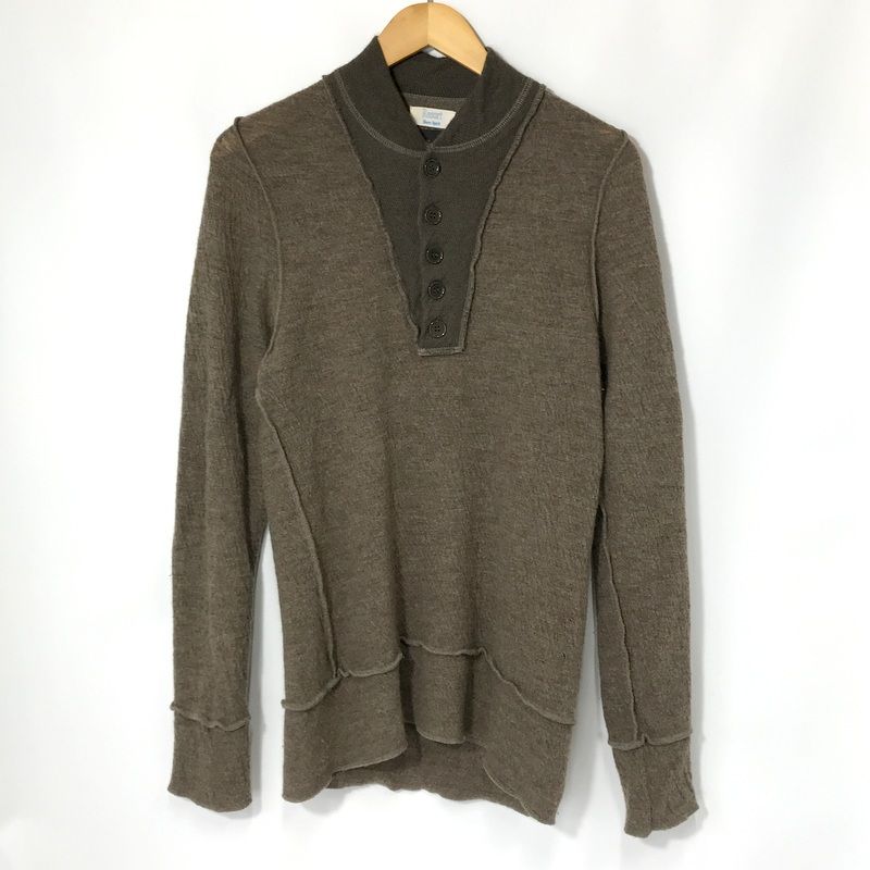 SHARE SPIRIT ニット セーター 薄手 5ボタン ロングスリーブ ウール