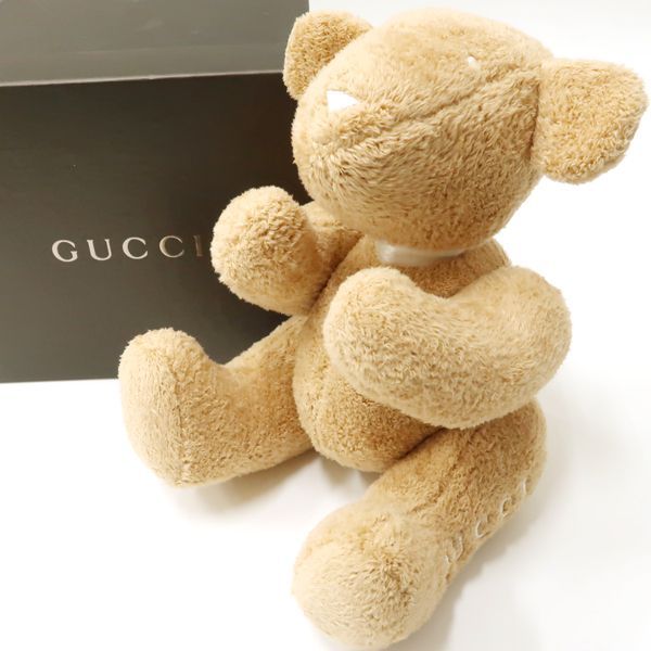 GUCCI baby テディベア 140675 ライトブラウン クマ ぬいぐるみ 熊 美品 箱付 グッチ ベビー ◆送料込◆ 質屋-8137