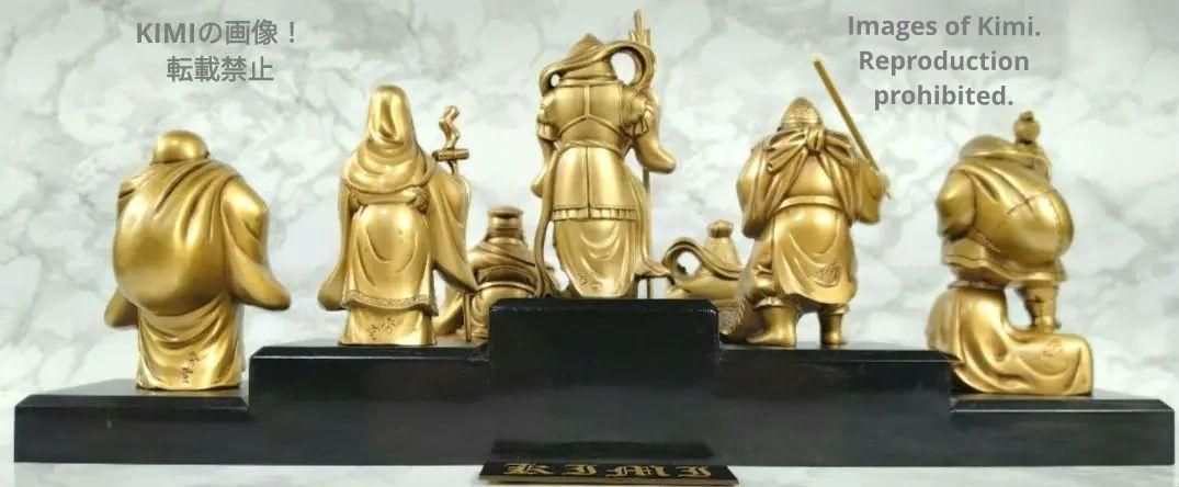 七福神 7体セット 飾り台付き シルキーゴールド縁起物 置物 日本