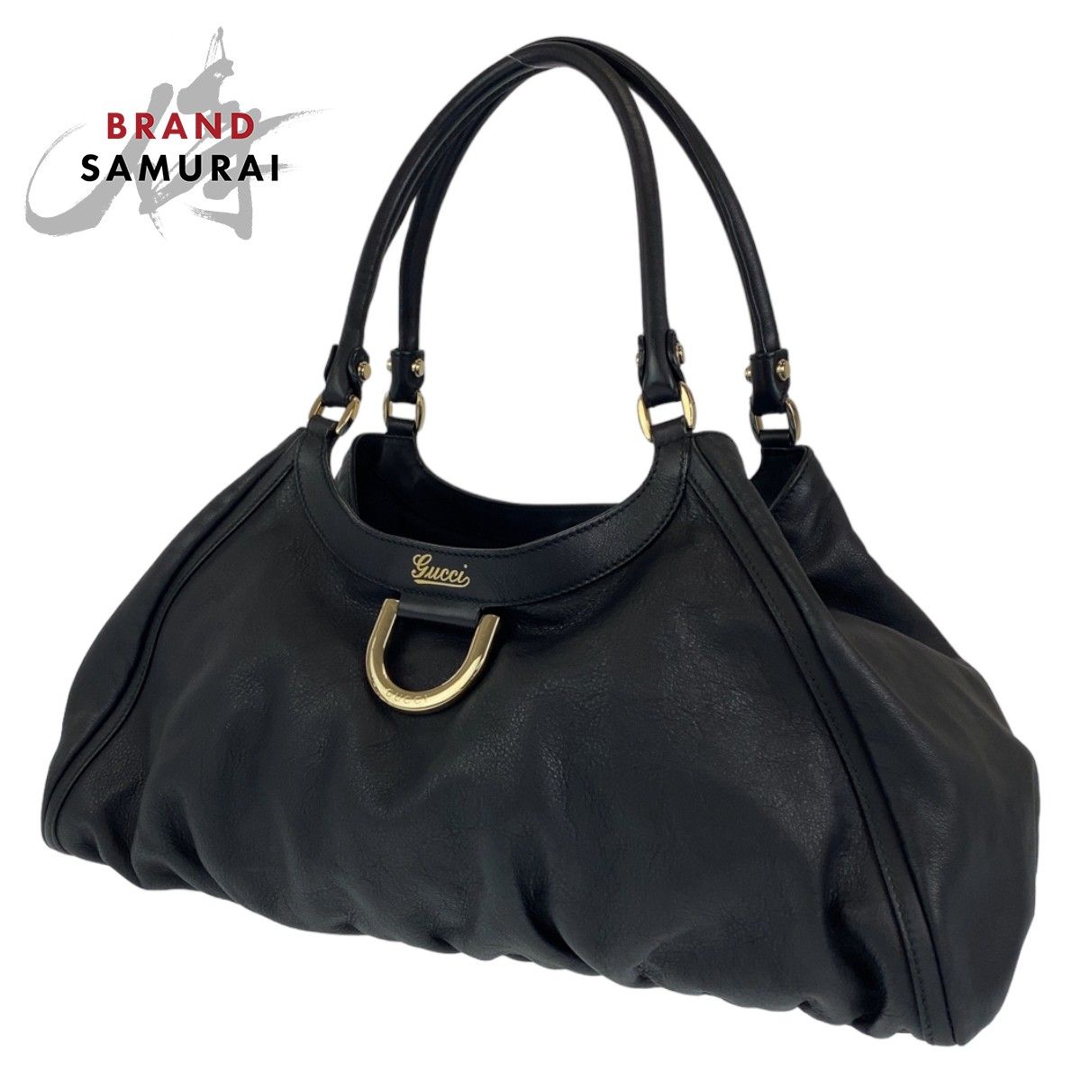 GUCCI グッチ アビー ブラック 黒 シルバー金具 レザー 189835 トート 