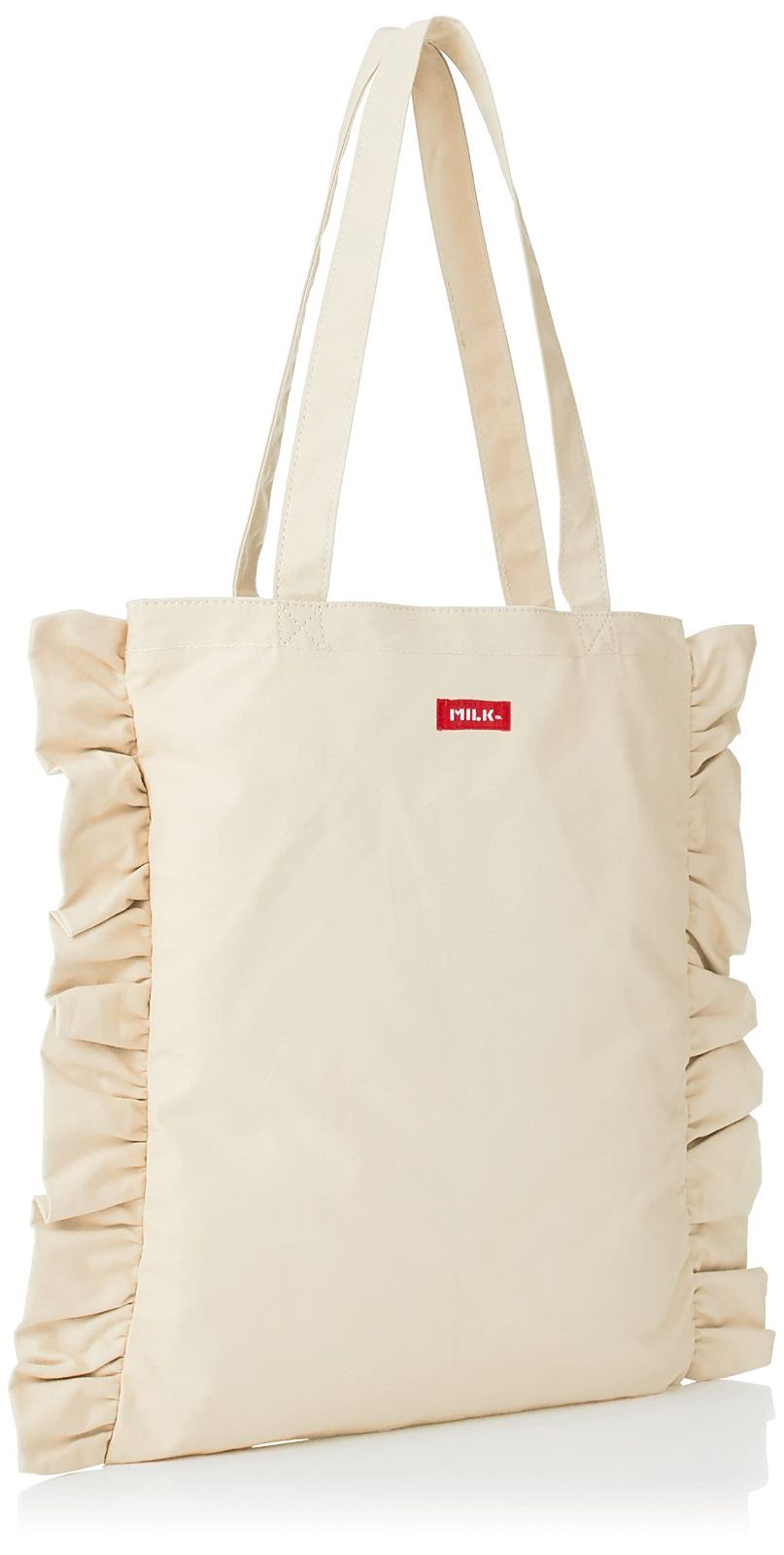 色: ホワイトミルクフェド トートバッグ LOGO FRILL TOTE fkip.unmul.ac.id