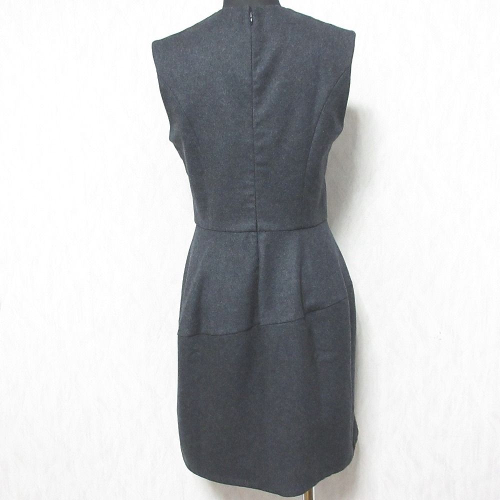YOKO CHAN ノースリーブひざ丈ドレス 美品 YOKO CHAN ヨーコチャン ウール ノースリーブ ひざ丈
