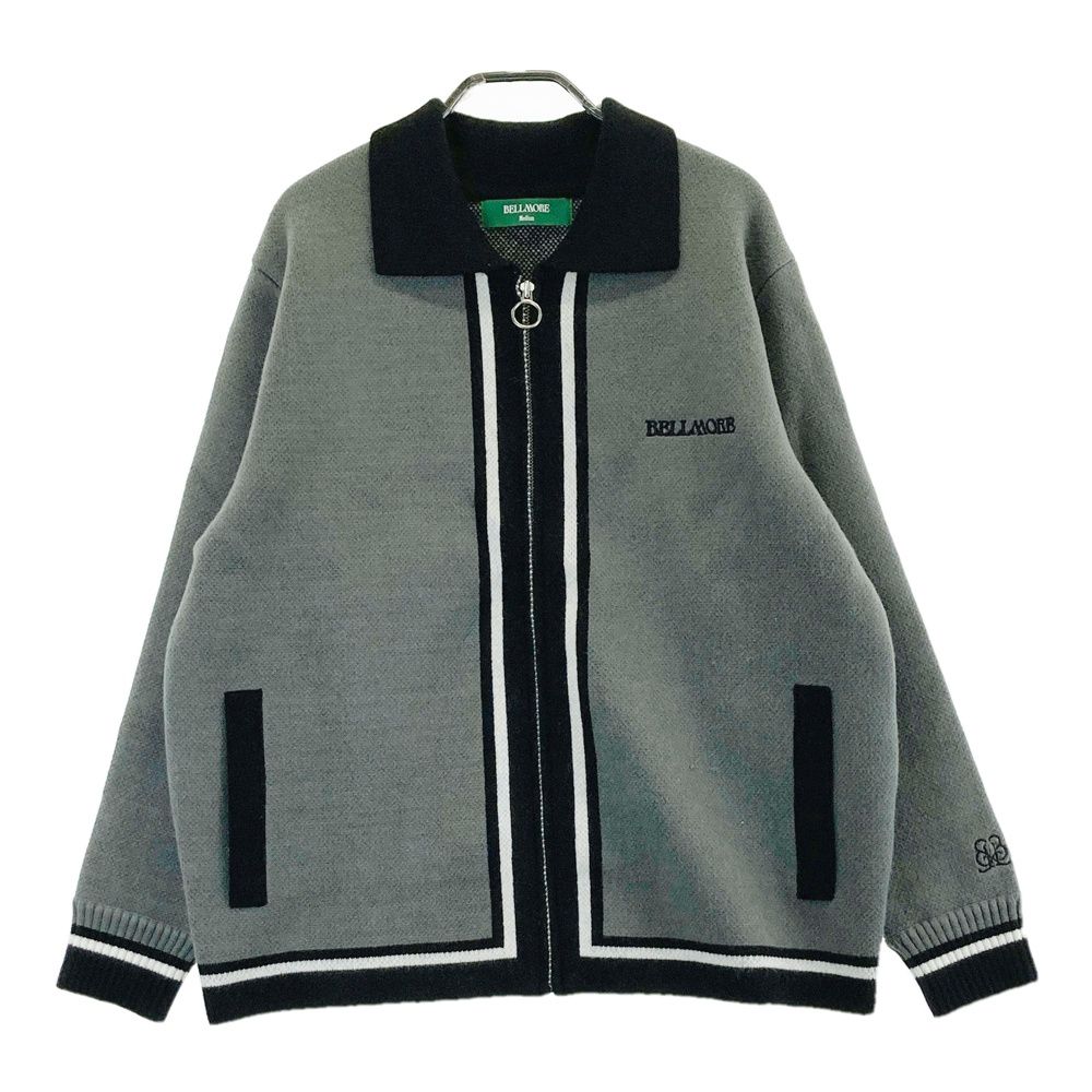 サイズ：M BELLMORE ベルモア ニットジップジャケット グレー系