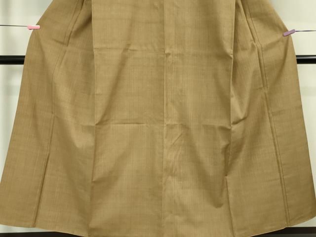 平和屋本店□極上 本場結城紬 重要無形文化財 色無地 柴染色 証紙付き