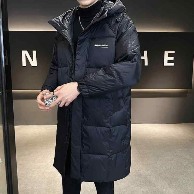 秋冬 コーデ メンズ 服 シンプル ファッション オシャレ 大人 かっこいい 大きいサイズ ストリート 紳士服 ホワイトダック ダウン ジャケット ミドル丈 カジュアル 暖かい