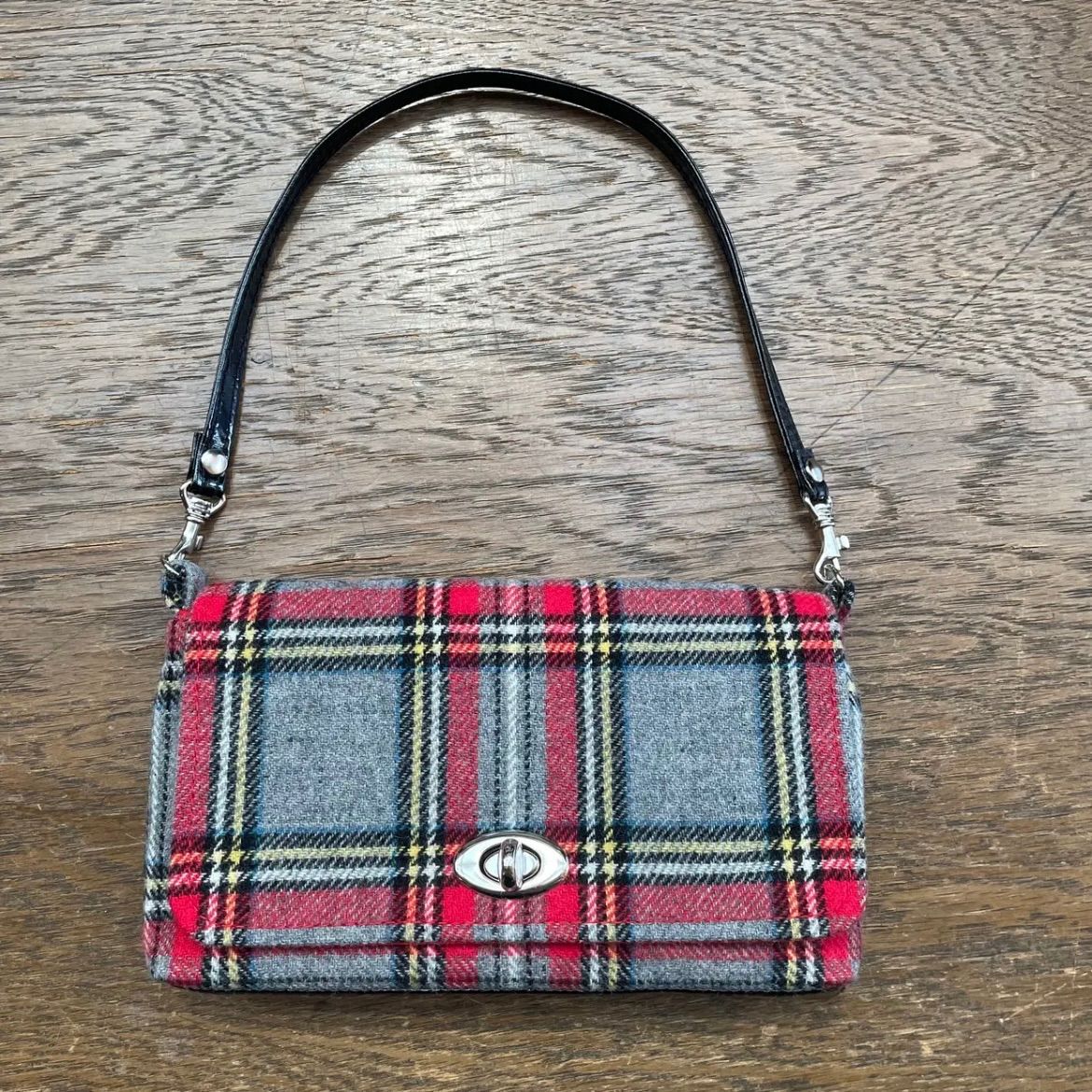 jewel trash ハンドバッグ グレー チェック モッズ 昭和 レトロ スペースエイジ トラッド タータンチェック