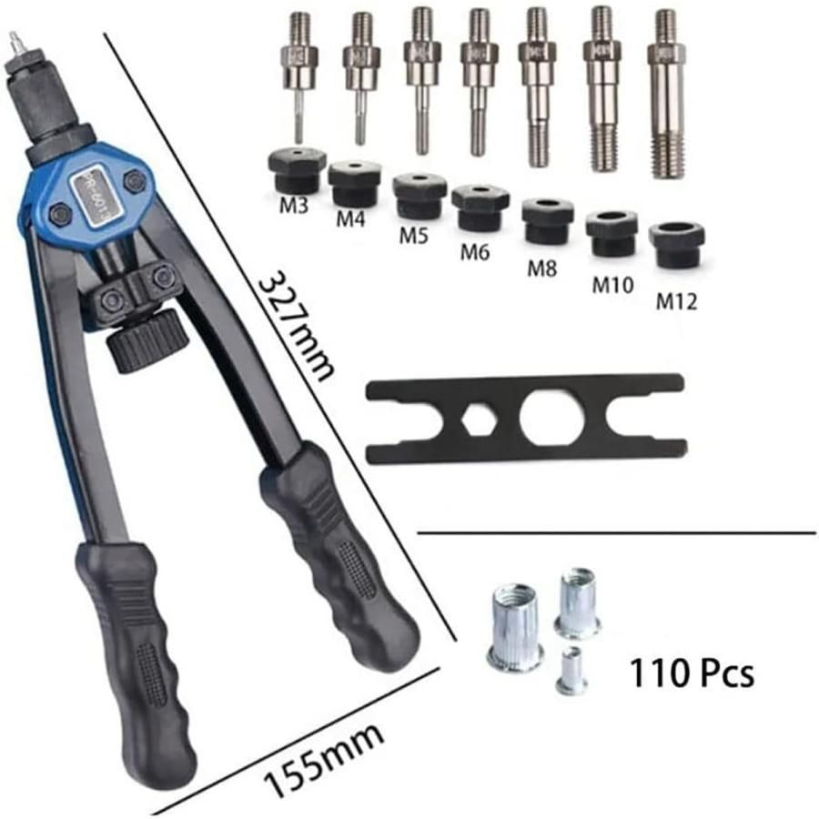 リベット両手式用工具 M3|M4|M5|M6|M8|M10|M12などに対応