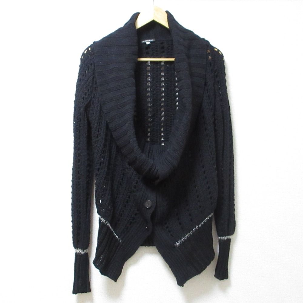 ANN DEMEULEMEESTER ブラック ロングカーディガン 36