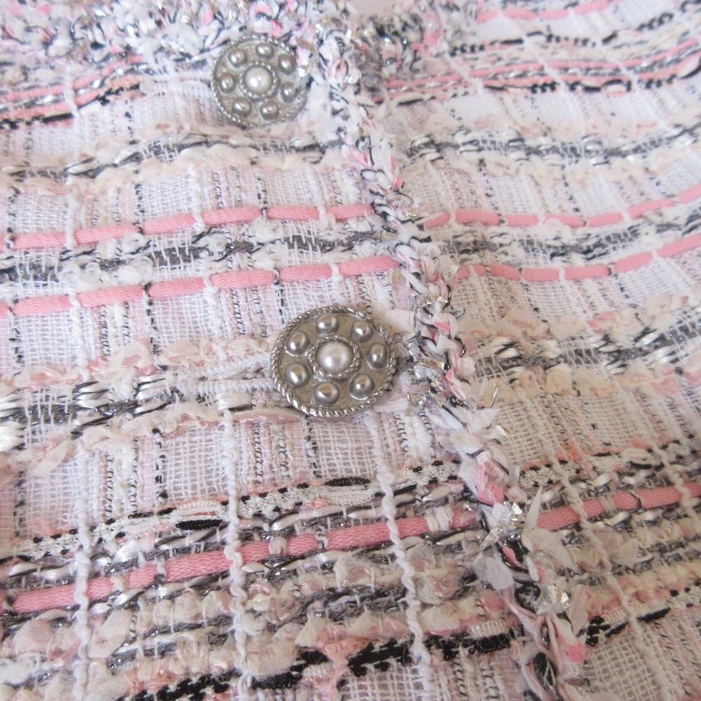 美品 24SS Rene ルネ マリアケント生地 ノーカラー ツイード