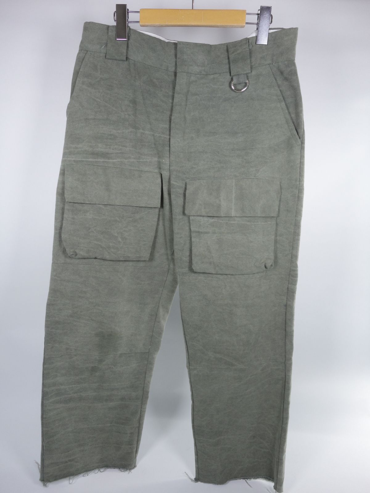 大清水76-2-0517kr】askyurself CANVAS CARGO PANTS VINTAGE GREEN 32 
