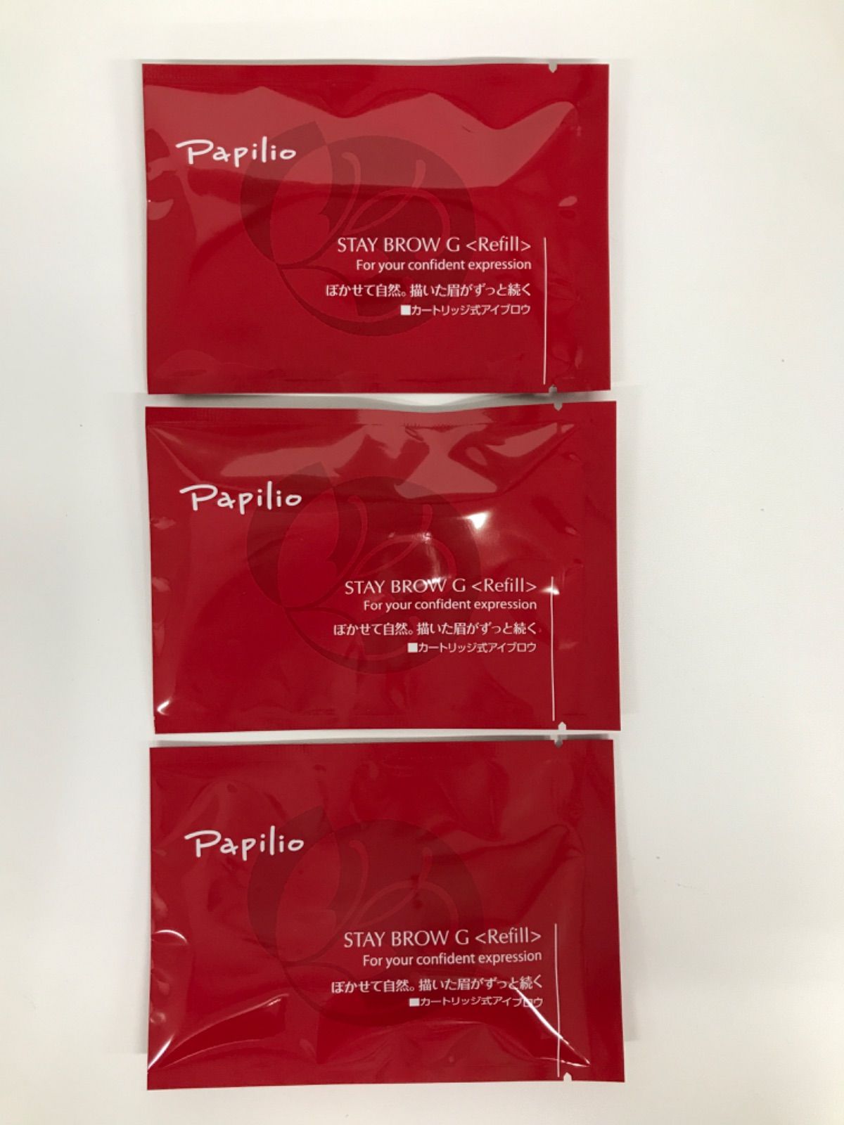パピリオステイブロウG001ライトブラウンキャップ付きリフィル6本 まゆ墨