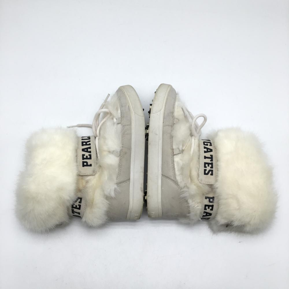 動作済み パーリーゲイツ ゴルフブーツ 白 053-8292102 ゴルフシューズ ファー レディース 23.5 ゴルフウェア PEARLY GATES 【バーゲンSALE】