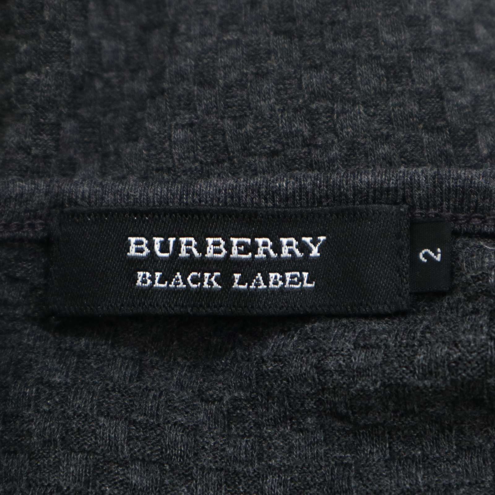 極美品｜ バーバリーブラックレーベル カットソー 長袖 チェック 刺繍 黒 L BURBERRY BLACK LABEL - BURBERRY BLACK LABEL バーバリー