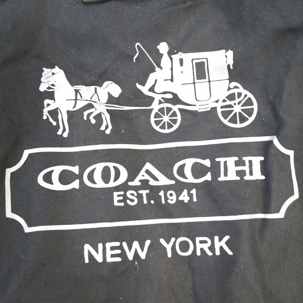 COACH コーチ ステンカラー コート 防風 フォーマル ミドル丈 ブラック (メンズ M) 中古 古着 N9298