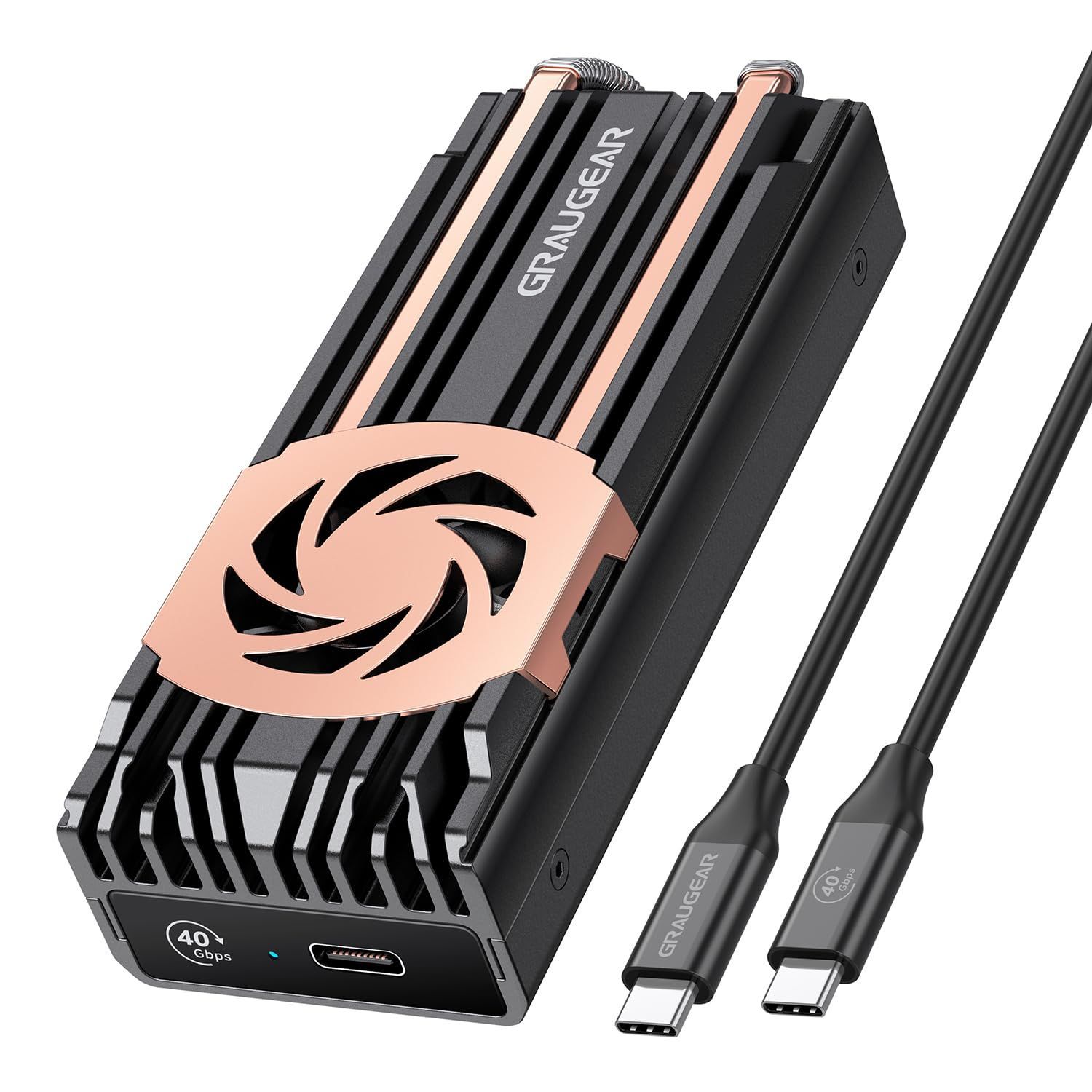 数量 内蔵冷却ファン付き 二つの純銅のヒートパイプ ASM2464PDチップ対応 エンクロージャ 外付け SSD SSD SSD アルミ製M.2 ケース USB4 4|3対応 G-M2U4-40G-F Thunderbolt 外付けケース M.2 N